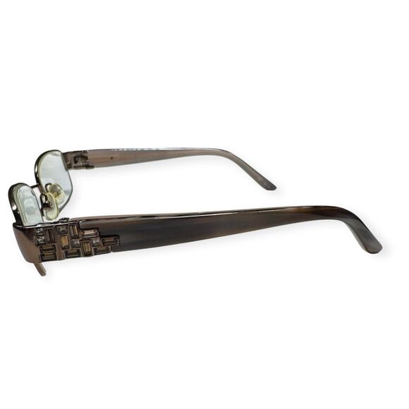Badgley Mischka Cellina Designer Eyeglasses Frames Brown Beige 52-16-130mm‎ VTG - Picture 3 of 11